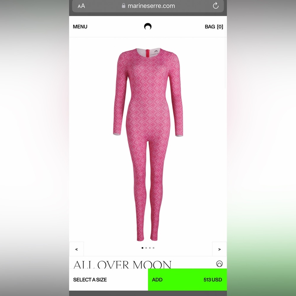 Marine Serre Pink All Over The Moon Jumpsuit
